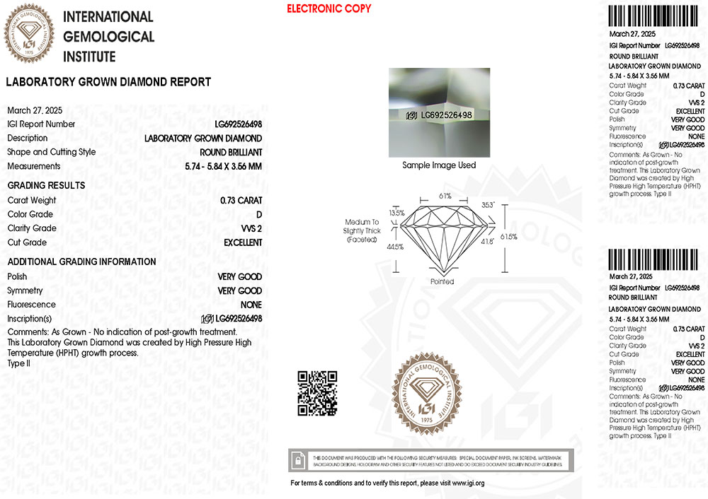 692526498 Viên Kim Cương Lab-grown IGI 5.7ly D VVS2 QDAK25101800005