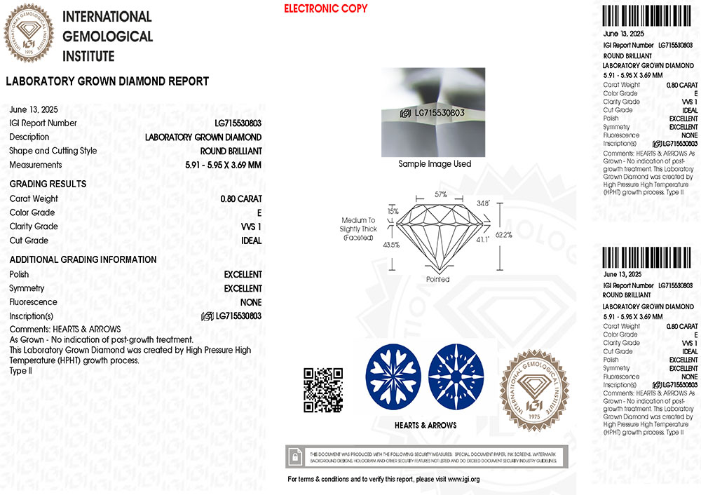 715530803 Viên Kim Cương Lab-grown IGI 5.9ly E VVS1 QDAK25101800008