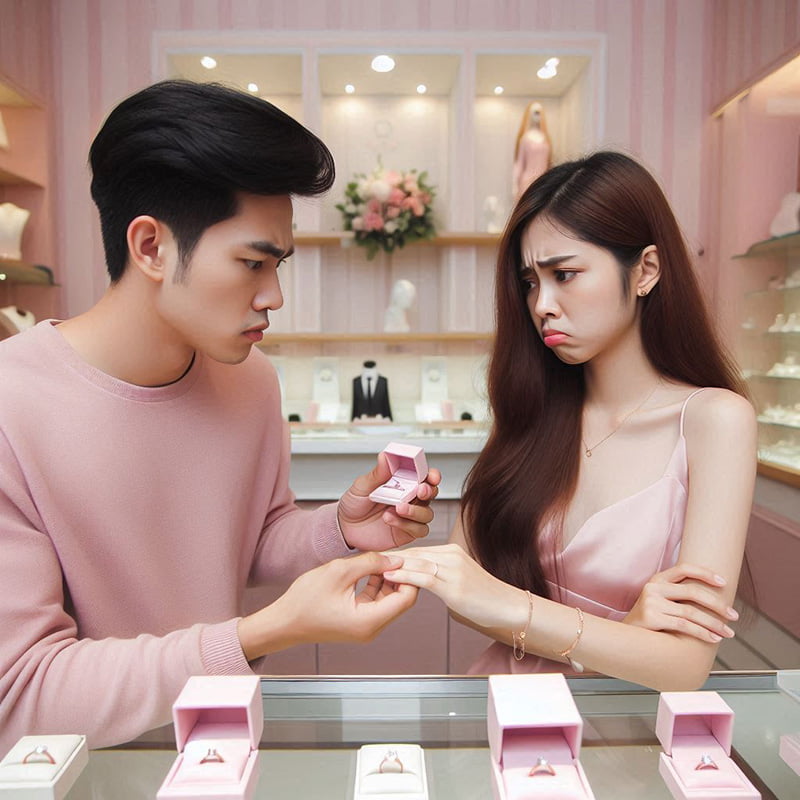 Không thử nhẫn cưới vào buổi sáng