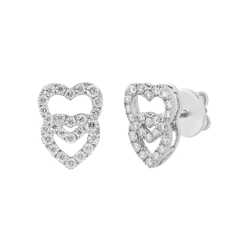 Khuyên Tai Nữ Double Heart 2914 1 Khuyên Tai Nữ Double Heart 2914