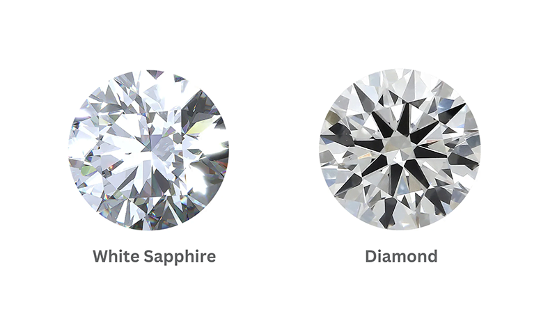 Sapphire trắng và kim cương tự nhiên