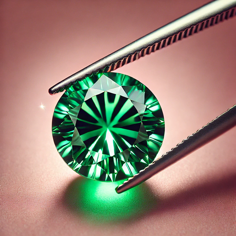 Đá moissanite xanh lá