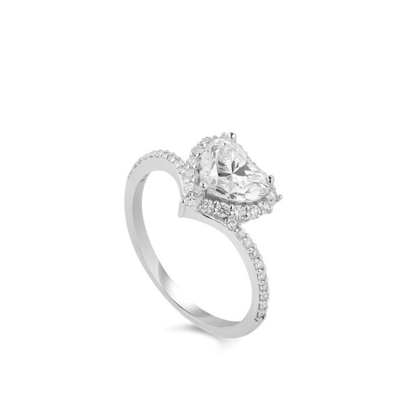 Nhẫn Kim Cương Nữ Crystal Heart 4126